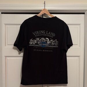 Harley-Davidson Black Viking Land Motorcycle Graphic Tee